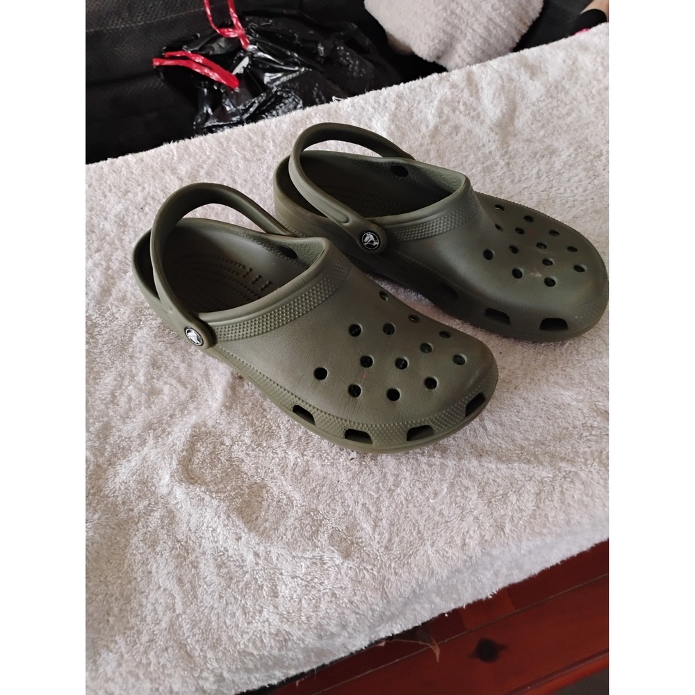 Crocs Classic Clog Olive Green Mens 9 Womens 11 Slip On Comfort Shoes